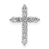 14k White Gold 1/3 carat Lab Grown Diamond VS+ F+ Complete Cross Chain Slide Pendant